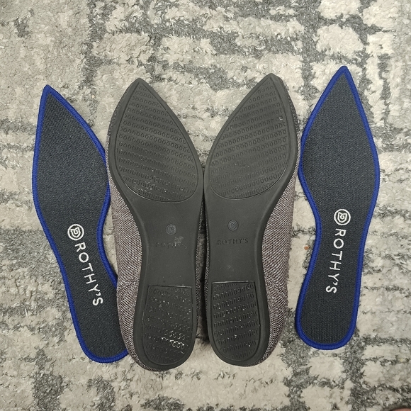 Rothy twilight metallic cap toe sparkly flat point shoes size 9 - like new - Picture 4 of 4